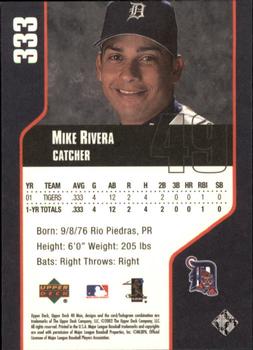 2002 Upper Deck 40-Man #333 Mike Rivera Back
