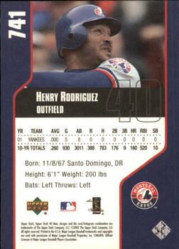 2002 Upper Deck 40-Man #741 Henry Rodriguez Back