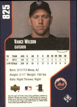 2002 Upper Deck 40-Man #825 Vance Wilson Back