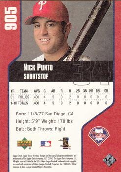 2002 Upper Deck 40-Man #905 Nick Punto Back