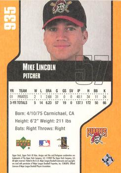 2002 Upper Deck 40-Man #935 Mike Lincoln Back