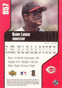 2002 Upper Deck 40-Man #957 Barry Larkin Back