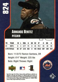 2002 Upper Deck 40-Man #824 Armando Benitez Back
