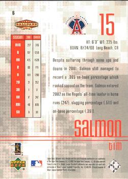 2002 Upper Deck Ballpark Idols #6 Tim Salmon Back