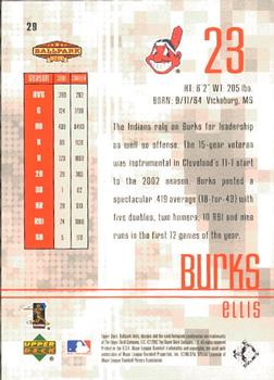 2002 Upper Deck Ballpark Idols #29 Ellis Burks Back