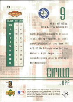 2002 Upper Deck Ballpark Idols #39 Jeff Cirillo Back