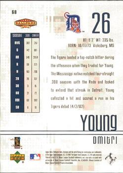 2002 Upper Deck Ballpark Idols #68 Dmitri Young Back