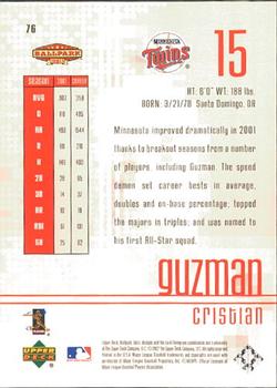 2002 Upper Deck Ballpark Idols #76 Cristian Guzman Back