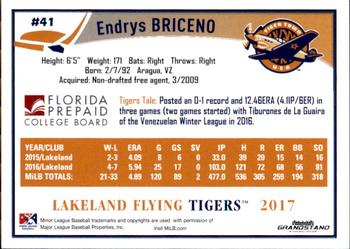 2017 Grandstand Lakeland Flying Tigers #NNO Endrys Briceno Back