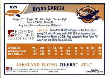 2017 Grandstand Lakeland Flying Tigers #NNO Bryan Garcia Back