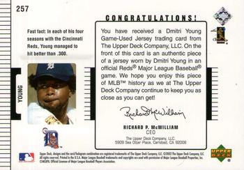 2002 Upper Deck Diamond Connection #257 Dmitri Young Back