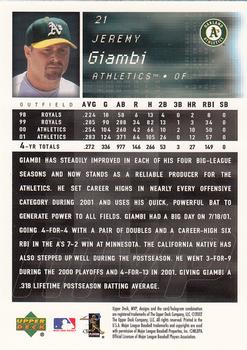 2002 Upper Deck MVP #21 Jeremy Giambi Back