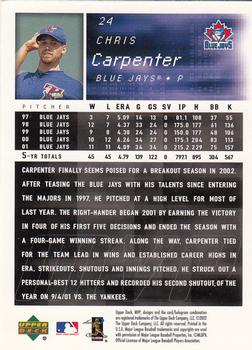 2002 Upper Deck MVP #24 Chris Carpenter Back