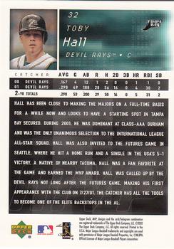 2002 Upper Deck MVP #32 Toby Hall Back
