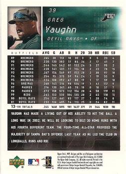 2002 Upper Deck MVP #39 Greg Vaughn Back
