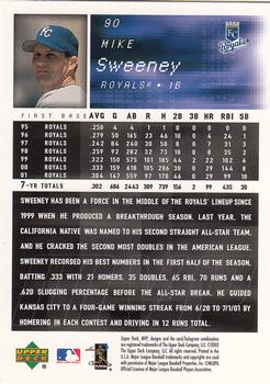 2002 Upper Deck MVP #90 Mike Sweeney Back