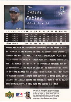 2002 Upper Deck MVP #96 Carlos Febles Back