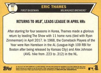 2017 Topps Heritage - Now and Then #NT-12 Eric Thames Back