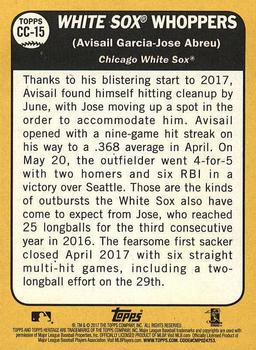 2017 Topps Heritage - Combo Cards #CC-15 White Sox Whoppers (Avisail Garcia / Jose Abreu) Back