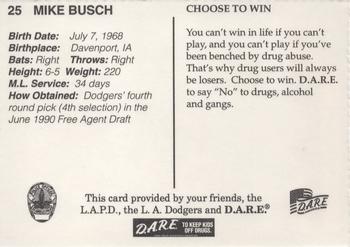 1996 Los Angeles Dodgers Police #25 Mike Busch Back
