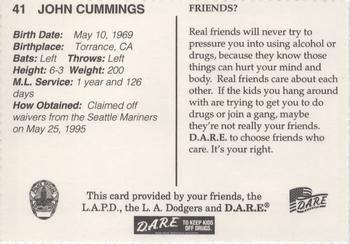 1996 Los Angeles Dodgers Police #41 John Cummings Back