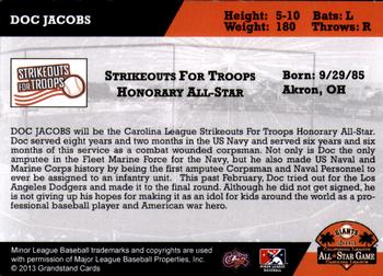 2013 Grandstand Carolina League All-Star Game #NNO Doc Jacobs Back