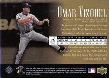 2002 Upper Deck Piece of History #11 Omar Vizquel Back