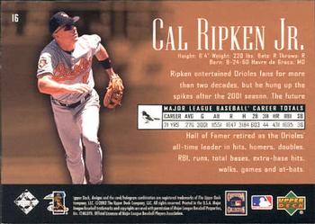 2002 Upper Deck Piece of History #16 Cal Ripken Jr. Back