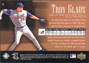 2002 Upper Deck Piece of History #1 Troy Glaus Back