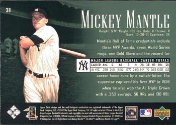 2002 Upper Deck Piece of History #38 Mickey Mantle Back