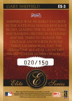 2004 Donruss - Elite Series Black #ES-3 Gary Sheffield Back