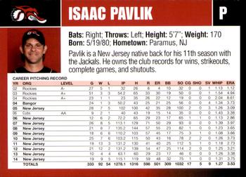 2015 New Jersey Jackals #NNO Isaac Pavlik Back