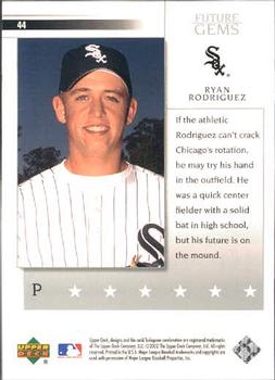 2002 Upper Deck Prospect Premieres #44 Ryan Rodriguez Back