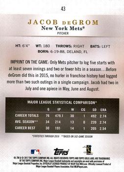 2017 Topps Gold Label - Class 3 #43 Jacob deGrom Back