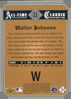 2002 Upper Deck Sweet Spot Classics #11 Walter Johnson Back