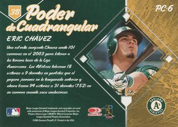 2004 Donruss Estrellas - Poder de Cuadrangular #PC-6 Eric Chavez Back