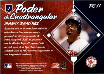 2004 Donruss Estrellas - Poder de Cuadrangular #PC-11 Manny Ramirez Back