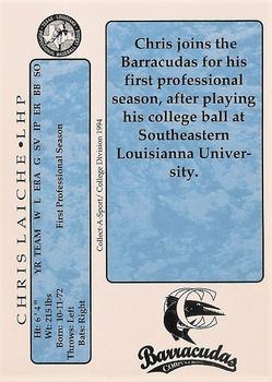 1994 Collect-A-Sport Corpus Christi Barracudas #NNO Chris Laiche Back