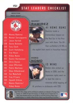 2002 Upper Deck Victory #151 Manny Ramirez / Hideo Nomo Back