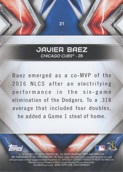 2017 Topps Fire #31 Javier Baez Back