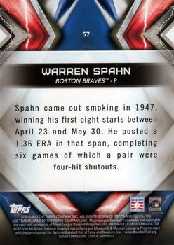 2017 Topps Fire #57 Warren Spahn Back