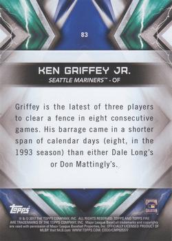 2017 Topps Fire #83 Ken Griffey Jr. Back