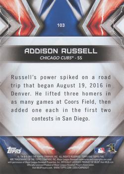 2017 Topps Fire #103 Addison Russell Back