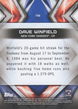 2017 Topps Fire #156 Dave Winfield Back