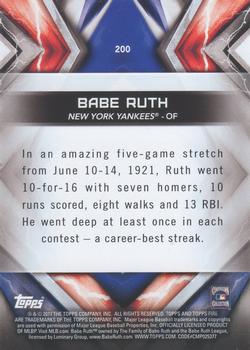 2017 Topps Fire #200 Babe Ruth Back