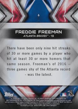 2017 Topps Fire - Blue Chip #6 Freddie Freeman Back