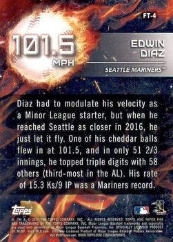 2017 Topps Fire - Flame Throwers #FT-4 Edwin Diaz Back