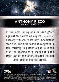 2017 Topps Fire - Golden Grabs #GG-1 Anthony Rizzo Back