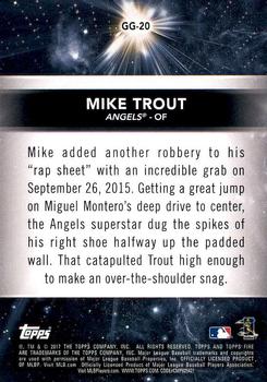 2017 Topps Fire - Golden Grabs #GG-20 Mike Trout Back