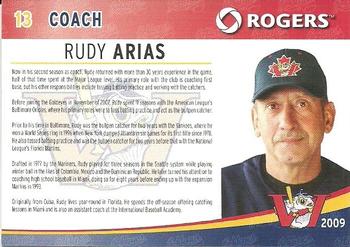2009 Rogers Winnipeg Goldeyes SGA #NNO Rudy Arias Back